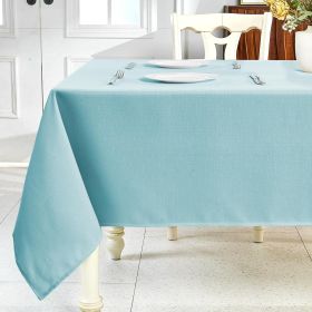 Textured Linen Table Cloth for Rectangle Table - Light Blue Tablecloths Rectangular Waterproof Wrinkle Free Wipeable Dining Table Cover for Sprin