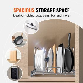 Pan and Pot Rack, Expandable Pull Out Under Cabinet Organizer, Cookie Sheet Baking Pans tray Organization, Adjustable Wire Dividers