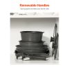 17 Piece Pots and Pans Set, Granite Nonstick Detachable Handle Cookware, Space Saving Induction Cookwares, Kitchen RV Cooking Sets with Frying, Sauce