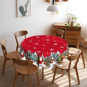 Christmas Round Tablecloth 60 inch Christmas Nativity Table Cloth Xmas Tree Table Cloths Decorations for Home Kitchen Dining Red Buffalo Plaid (Color: Christma Santa Claus)